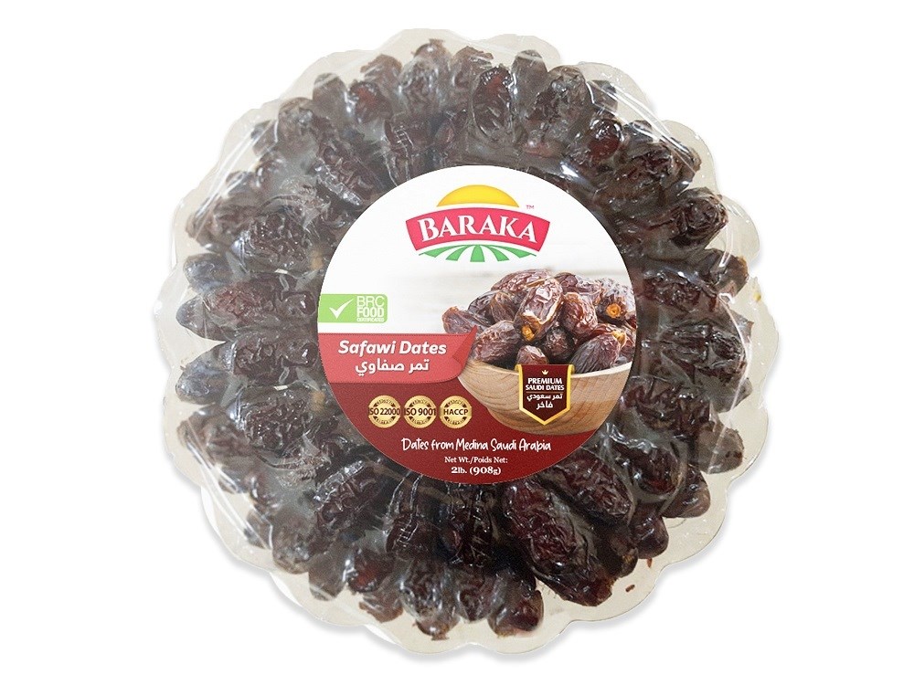 Safawi Dates in Round Plastic Tray "Baraka" 908g *